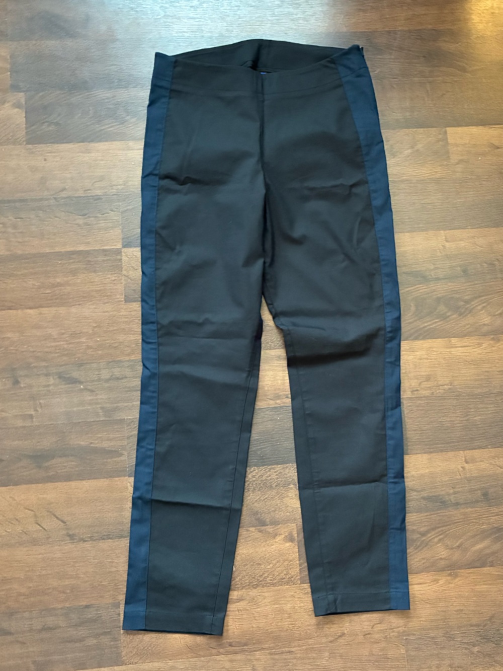 Kit & Ace Black Pants with Navy Side Stripe